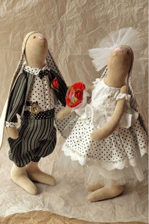 Интерьерные куклы Зайки Жених и Невеста