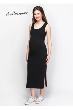 Платье-майка для беременных и кормящих Creative Mama Black chik