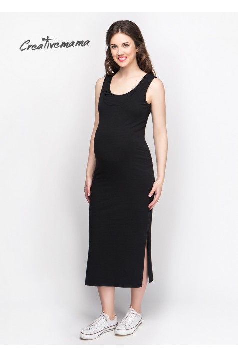 Платье-майка для беременных и кормящих Creative Mama Black chik