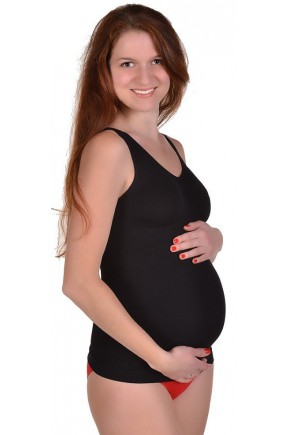 Бесшовная майка для беременных  Mammalux арт. 411 черная