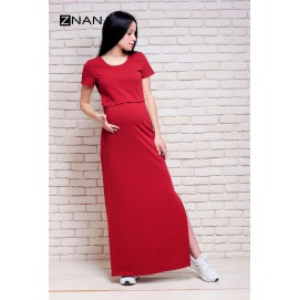 Сукня футболка для вагітних і годуючих ZNANA Simple Long вишня