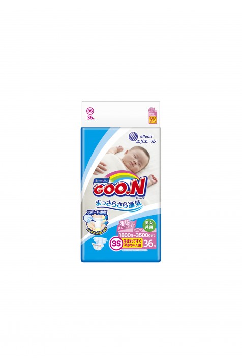 Подгузники для маловесных новорожденных Goo.N унисекс 1,8-3,5 кг 36 шт