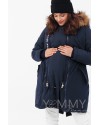 Слингокуртка-парка 3в1 для беременных и слингоношения Y@mmy Mammy темно-синяя