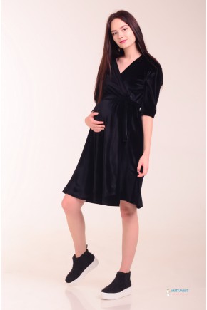 Платье для беременных и кормящих White Rabbit Velvet черное