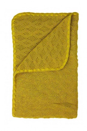 Плед для новорожденного Disana из мериносовой шерсти 100х80 желтый