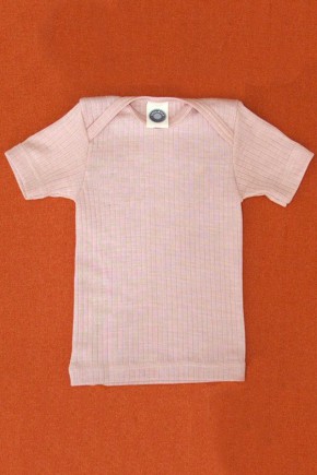 Кофточка Cosilana з коротким рукавом бавовна/шерсть/шовк колір рожевий