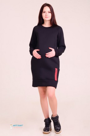 Платье для беременных и кормящих на флисе White Rabbit Stefany черное