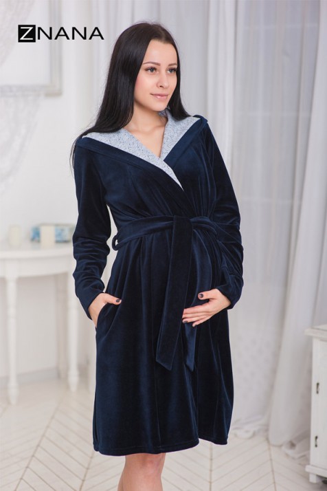 Халат для беременных и кормящих ZNANA Care темно-синий