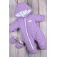 Комбинезон для новорожденных стеганный Magbaby зигзаг фиолетовый