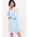 Халат + ночная рубашка для беременных и кормящих Yammy Mammy арт. 111.02.41 голубой с белой полоской