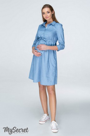 Платье для беременных и кормящих Юла Mama Lexie DR-19.052 светлый джинс