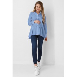 Рубашка для беременных и кормящих Dianora голубая