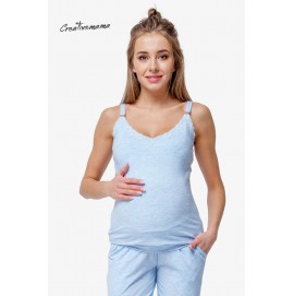 Топ для беременных и кормящих Creative Mama Blue coton (хлопок)