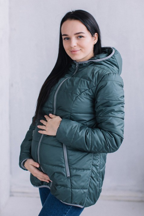 Демисезонная куртка для беременных и слингоношения 3 в 1 Love&Carry хаки