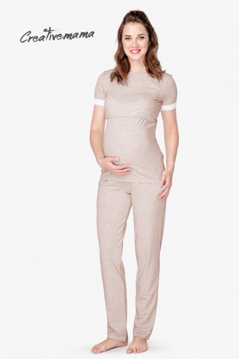 Пижама для беременных и кормящих Creative Mama Latte