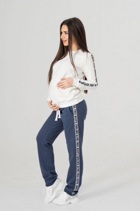Спортивні штани теплі для вагітних Lullababe сірий меланж