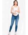 Джинсы для беременных Busa 8051 синие с потертостями