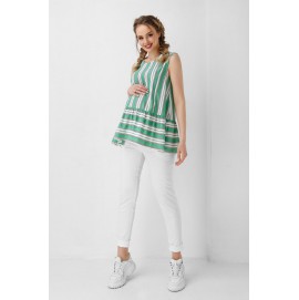 Блузка для вагітних Dianora зелена в смужку