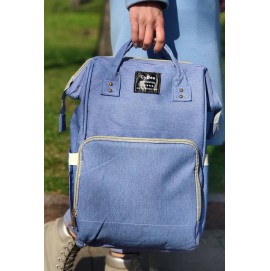 Сумка-рюкзак для мам блакитна