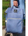 Сумка-рюкзак для мам блакитна
