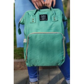 Сумка-рюкзак для мам зелена