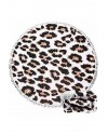 Круглое Полотенце Леопард, 150 см + бахрома
