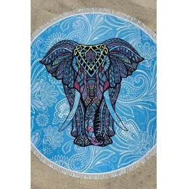 Круглое Полотенце Слон, 150 см + бахрома