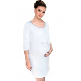 Нічна сорочка для вагітних і годуючих Мамин Дім 24167 біла