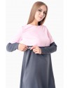Платье для беременных и кормящих Lullababe Warsaw розовый с серым