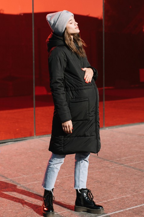 Зимняя слингокуртка 3в1 для беременных и слингоношения Love & Carry черная