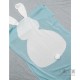 Плед для новорожденных Фламинго 70х120 ушастик голубой