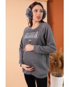 Джемпер для беременных и кормящих To be 4079 темно-серый